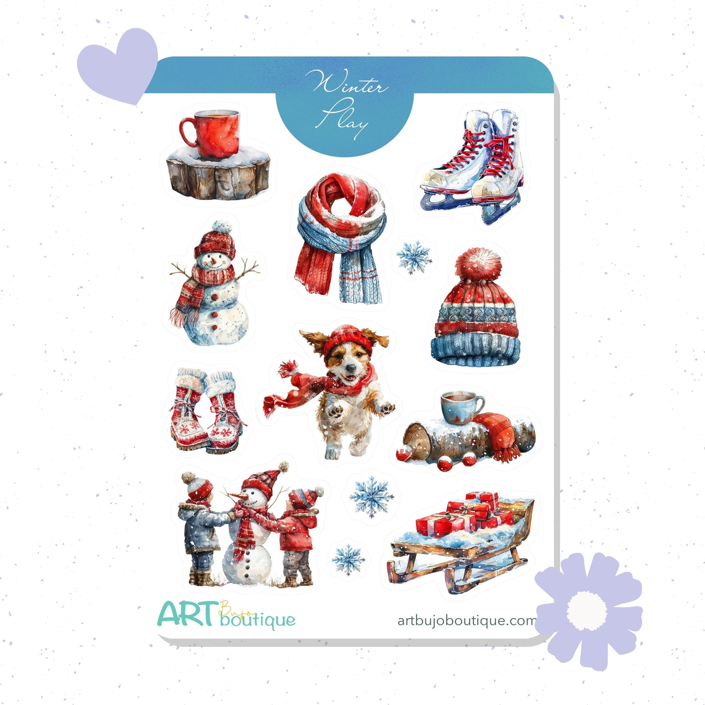 Winter Play Decorative Sticker Sheet