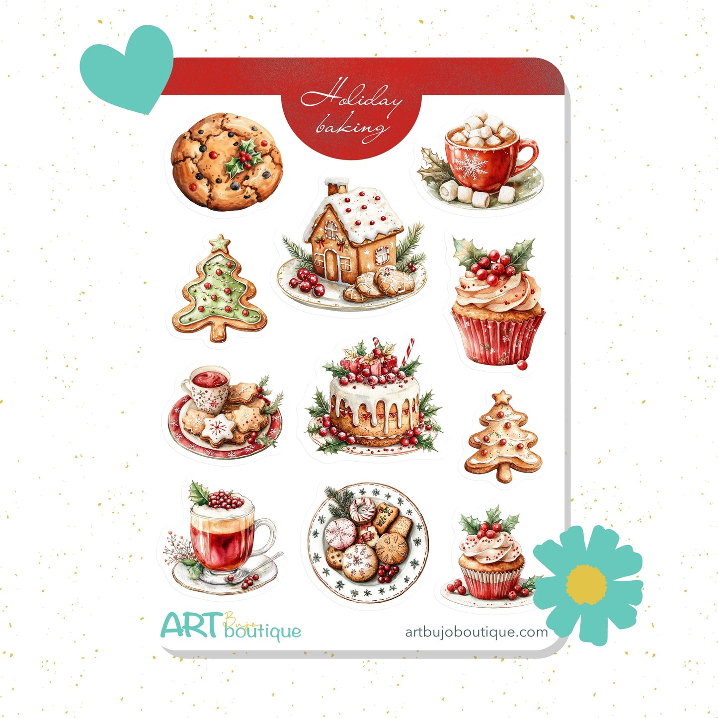 Holiday Baking decorative sticker sheet