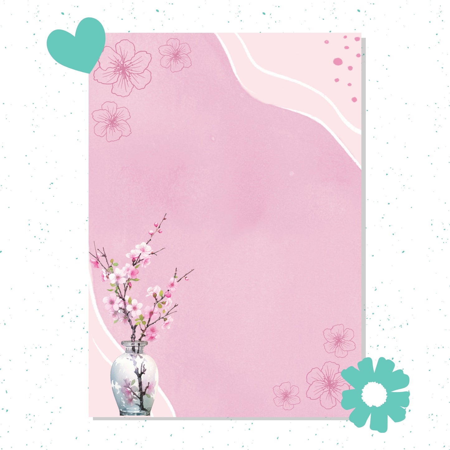 Sakura Blossoms A6 Notepad – Aesthetic Stationery for Journaling, Planning & To-Do Lists