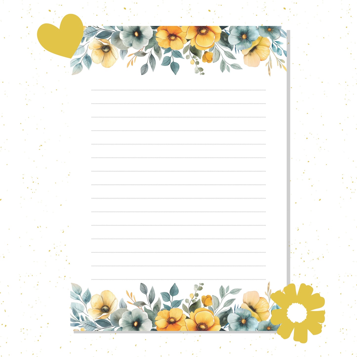 Sunny Days Flowers A5 Lined Notepad – Aesthetic Stationery for Journaling, Planning & To-Do Lists