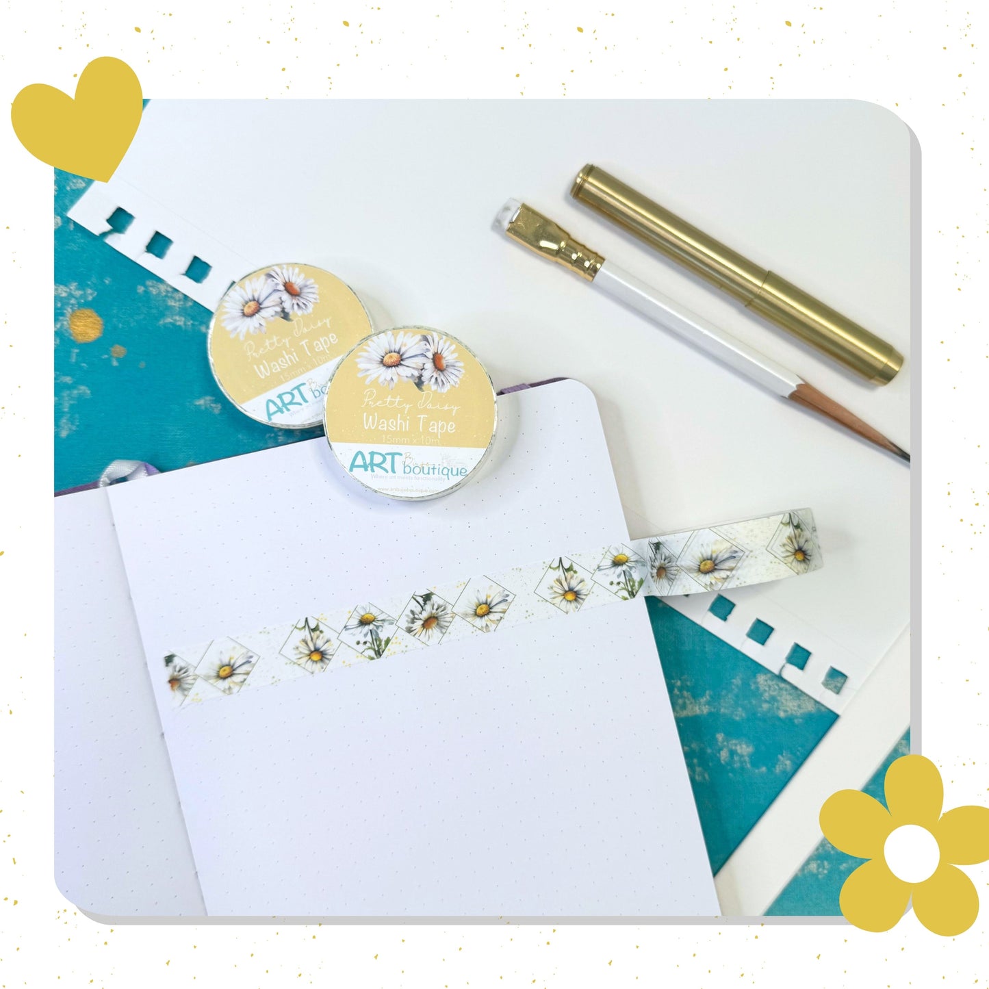 Pretty Daisy Floral Washi Tape