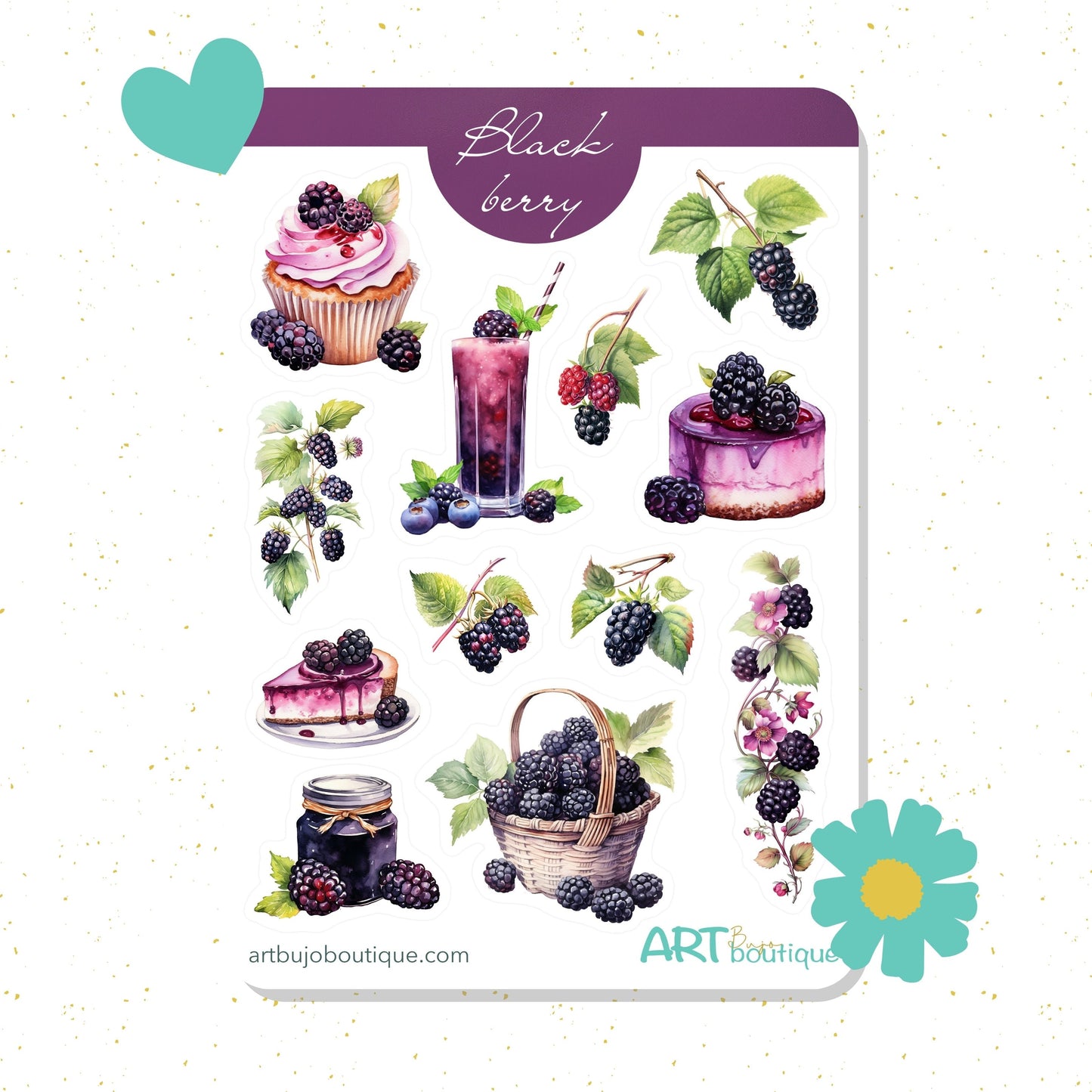 Blackberries Summer Sticker Sheet