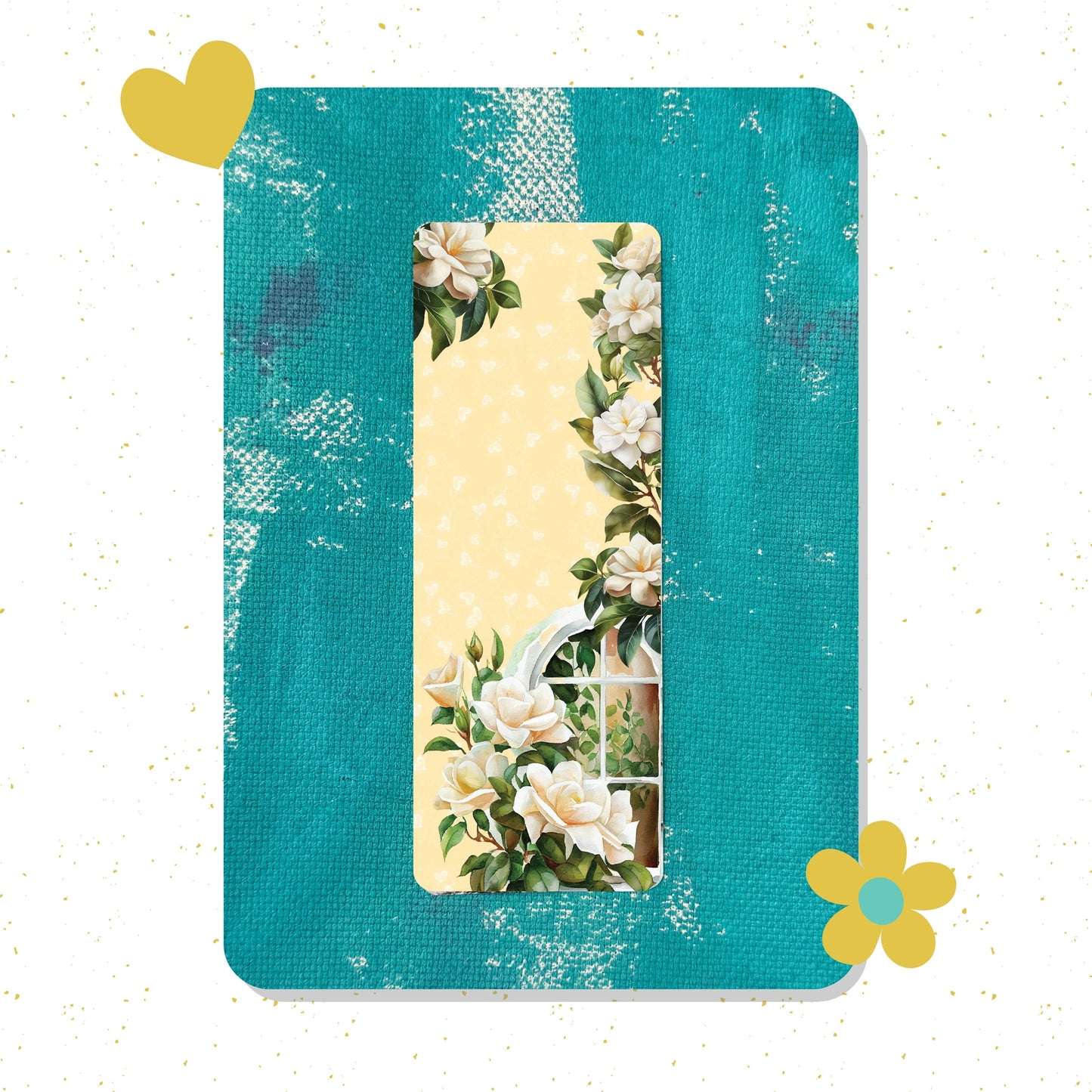 Gardenia Flowers Classic Bookmark – Elegant Paper Bookmark for Book Lovers