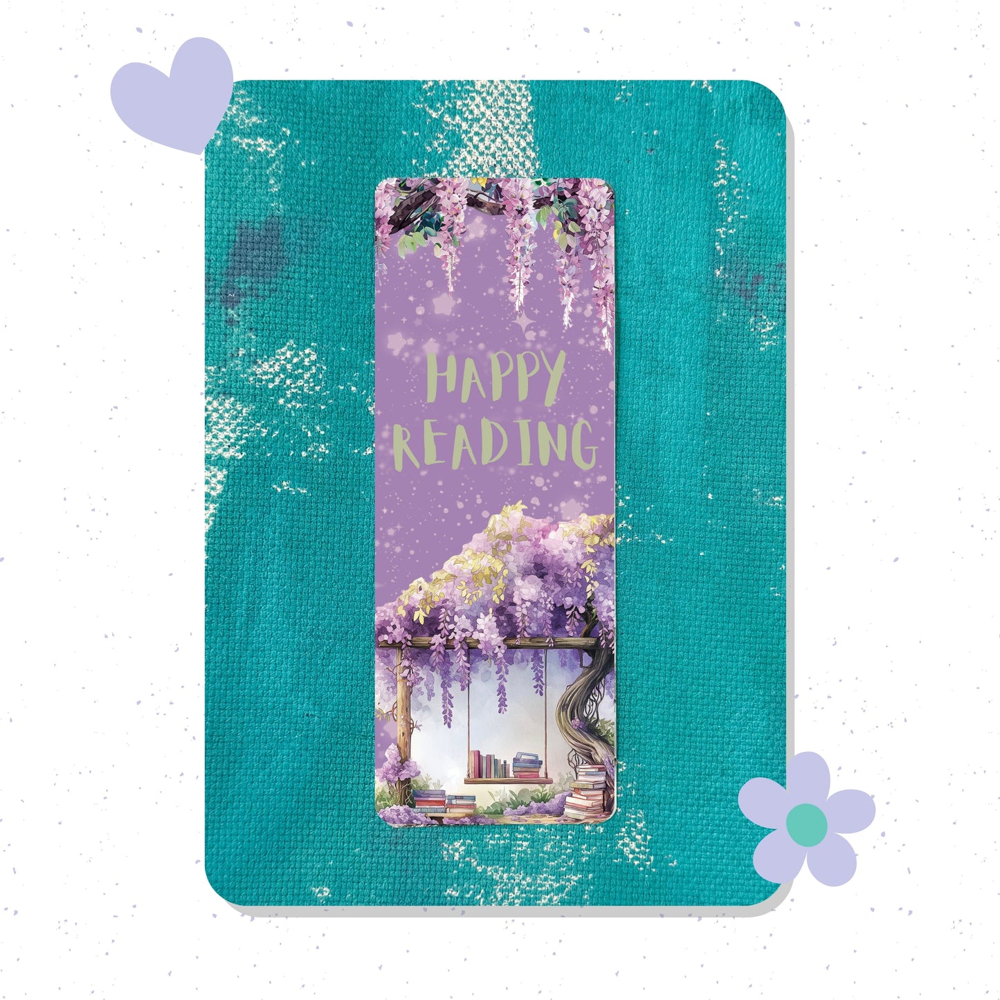 Happy Reading Blossom Classic Bookmark – Elegant Paper Bookmark for Book Lovers