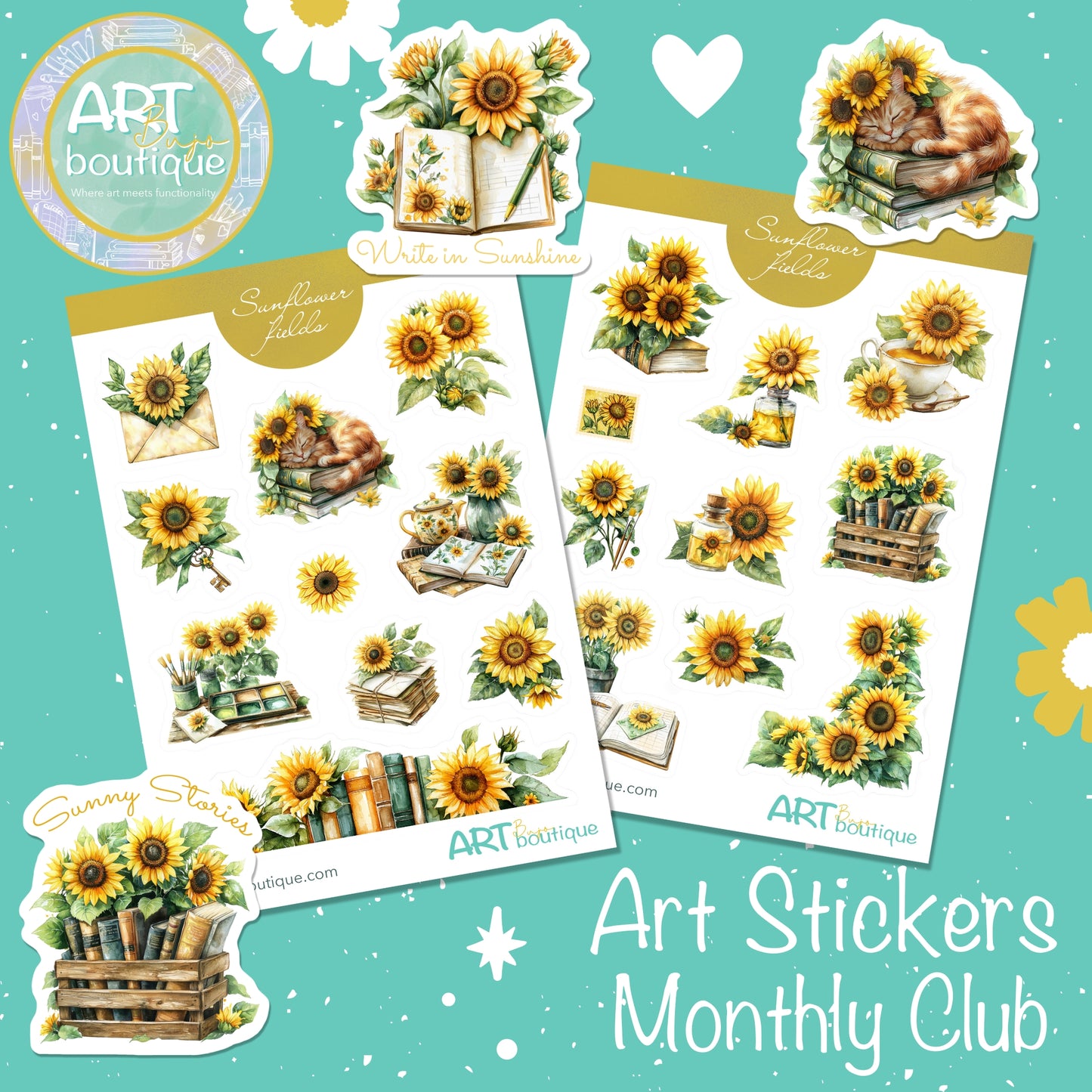 Art Stickers Monthly Club (August) - Sunflower Fields