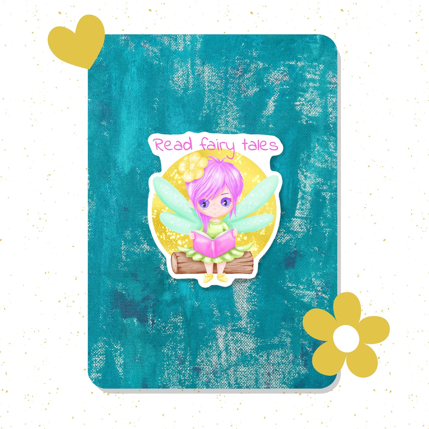 Lees sprookjes schattige vinyl sticker