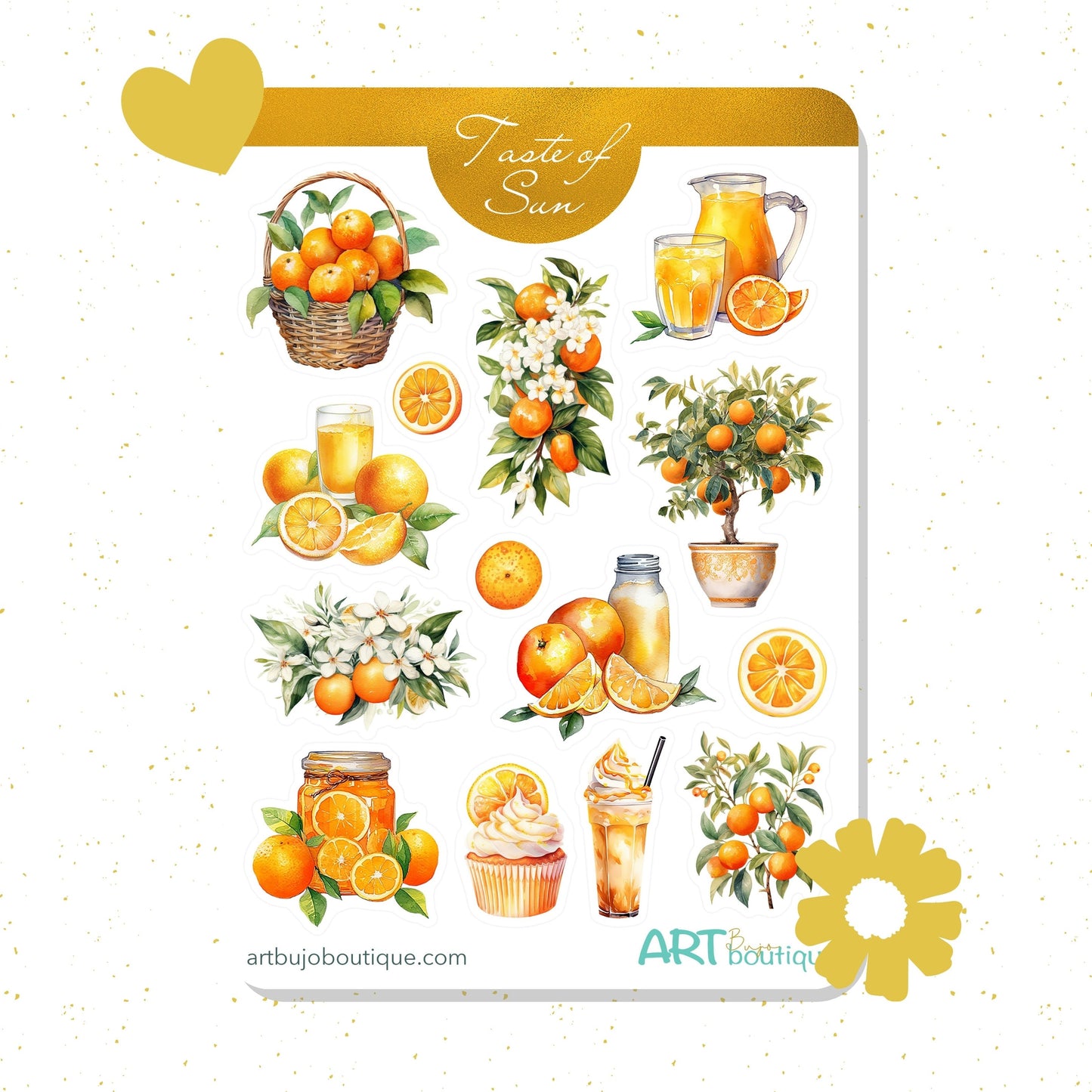 Sinaasappelen planner stickers Zomer bujo stickervel