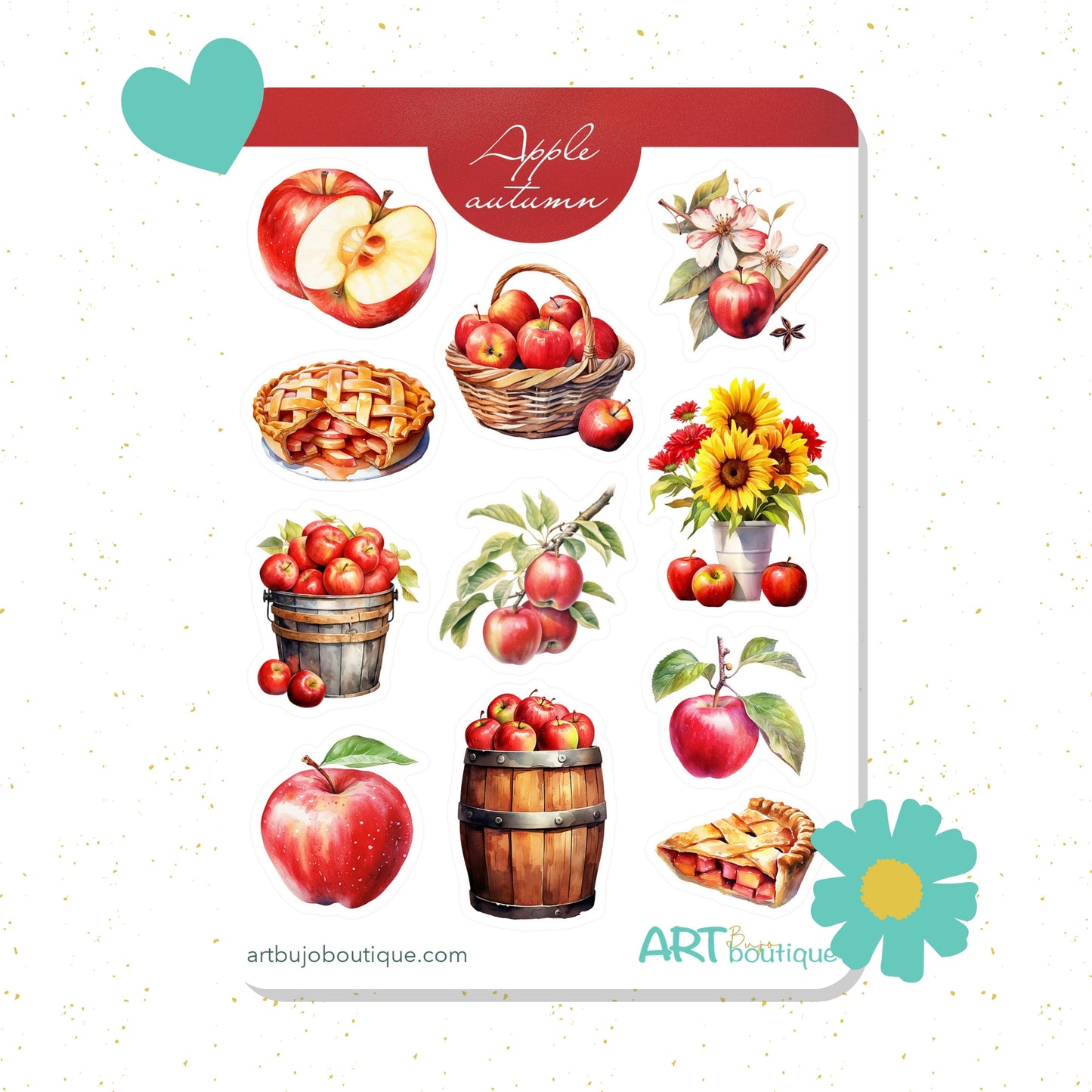 Bujo-stickers van rode appels