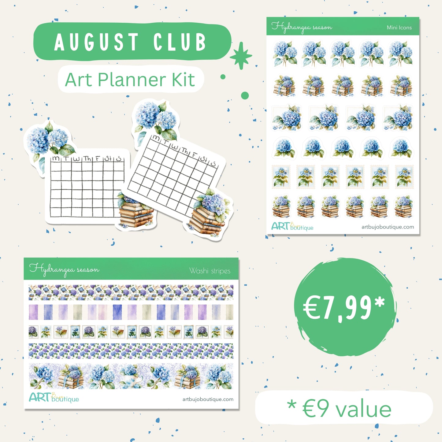 Art Planner Monthly Club - August: Hydrangea Season