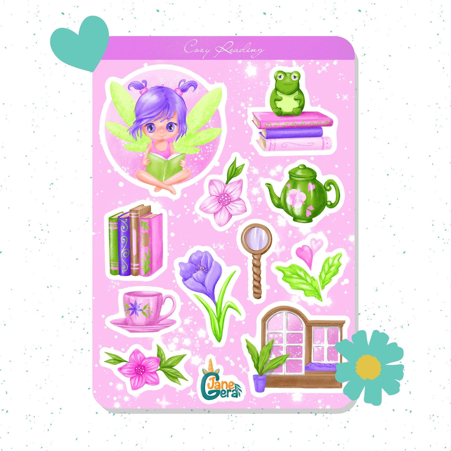 Cosy Reading Cute Sticker Sheet
