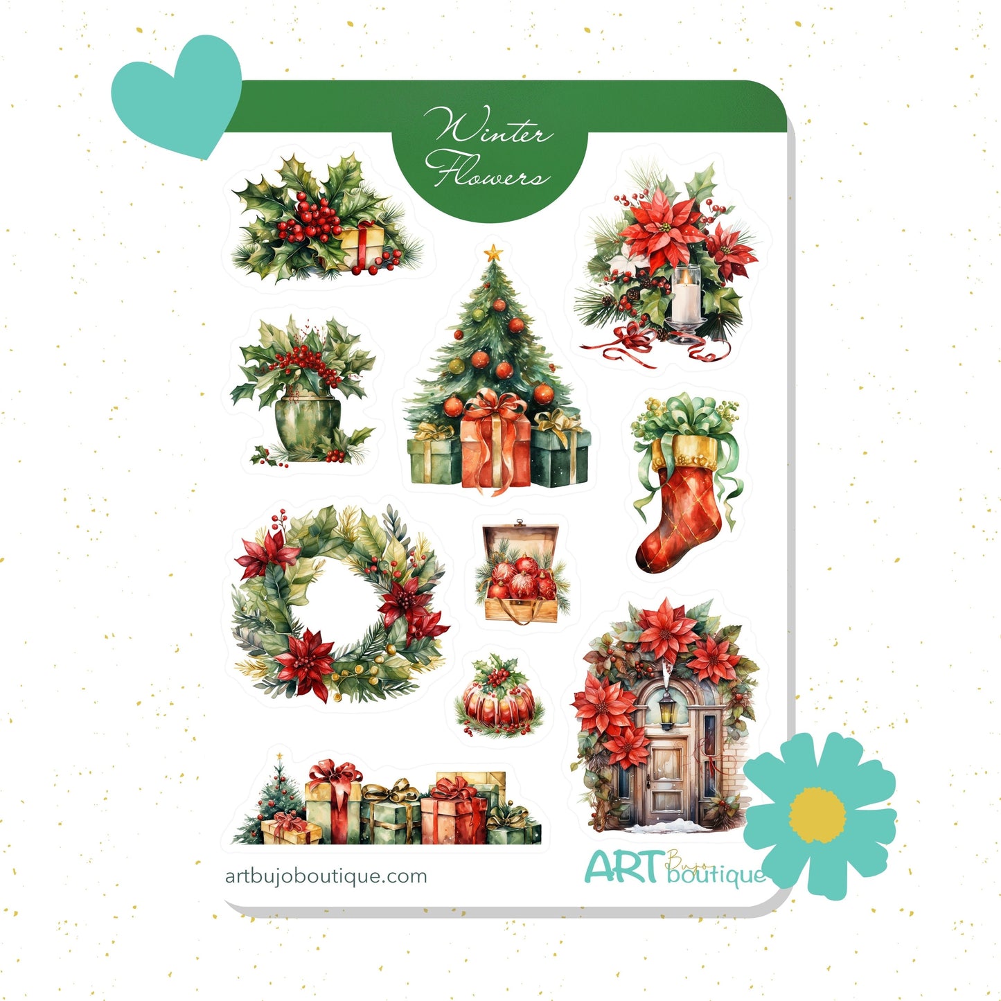 Winter flowers Sticker Sheet