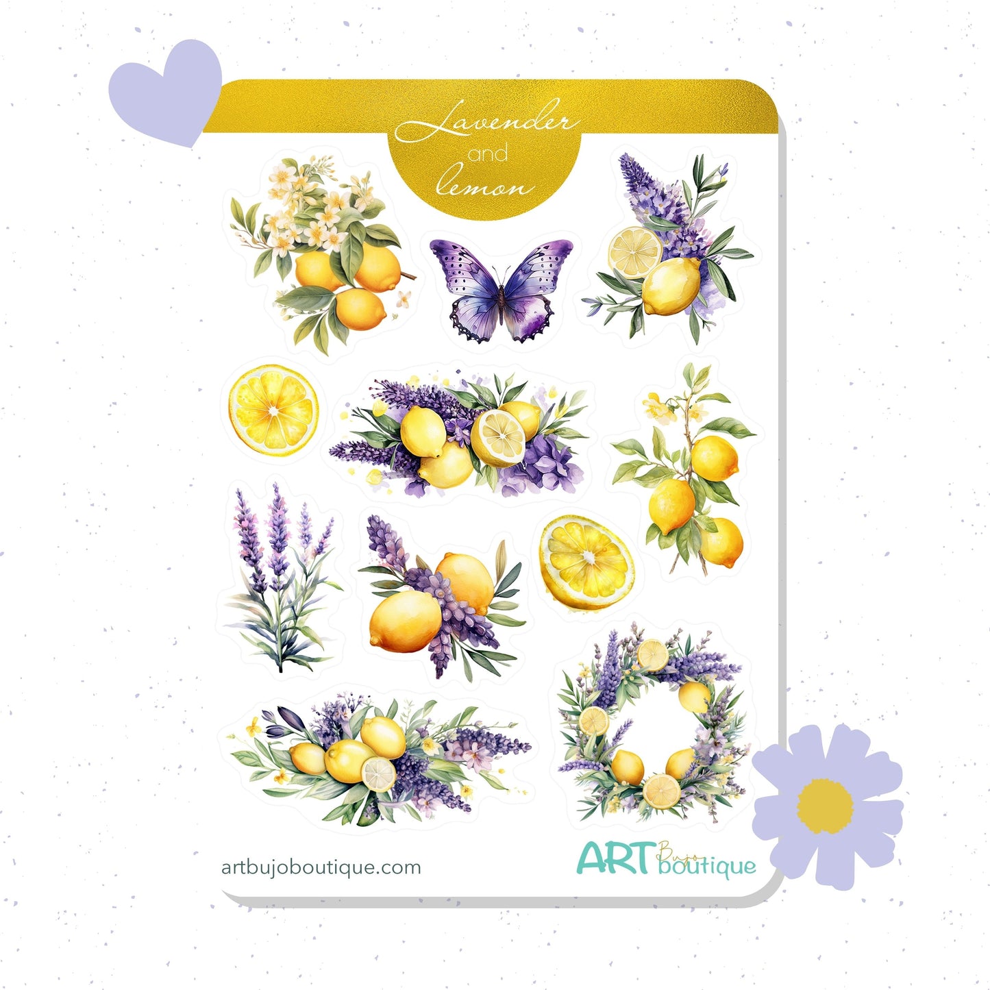 Lavender and Lemons Sticker Sheet
