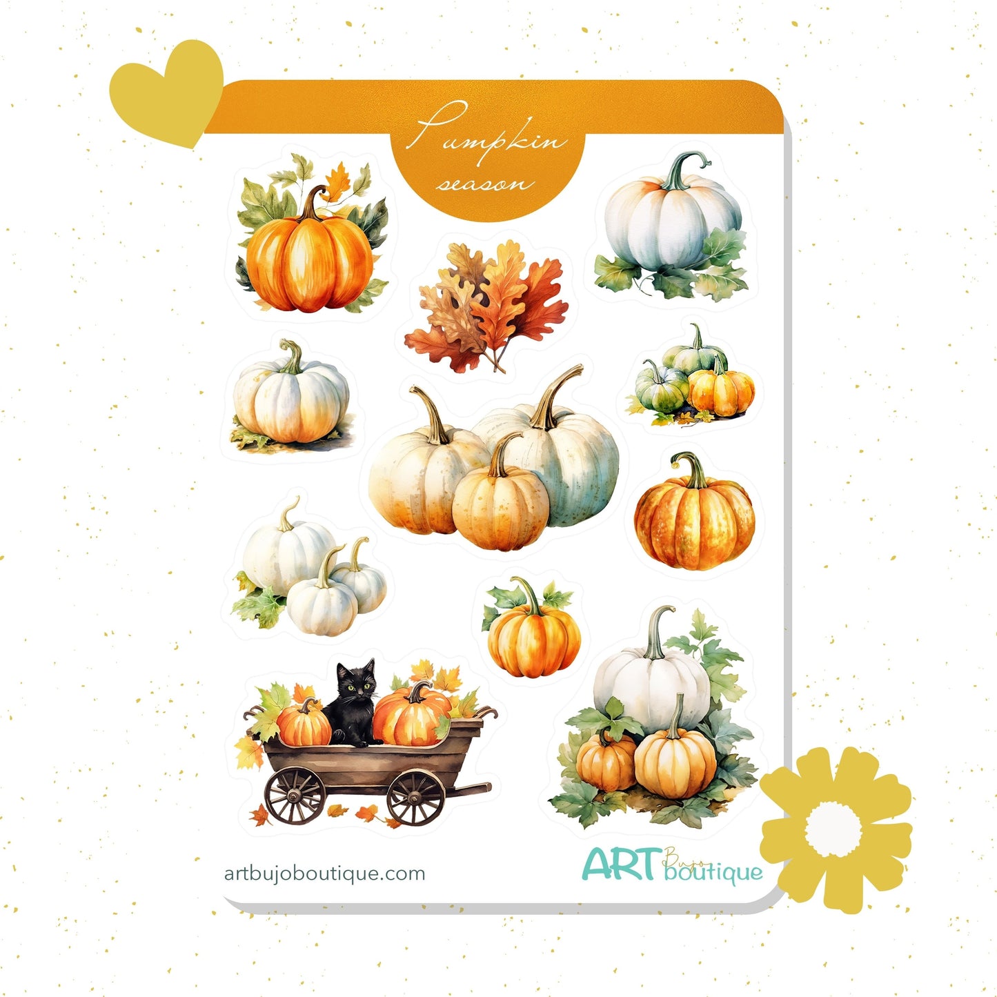 Bujo-stickers van het pompoenseizoen Herfstplannerstickers