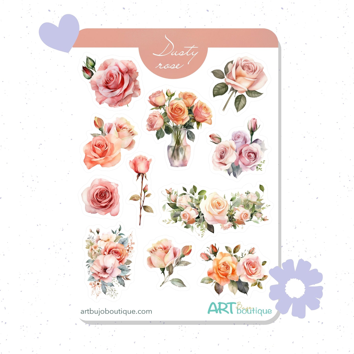 Dusty rose bujo stickervel