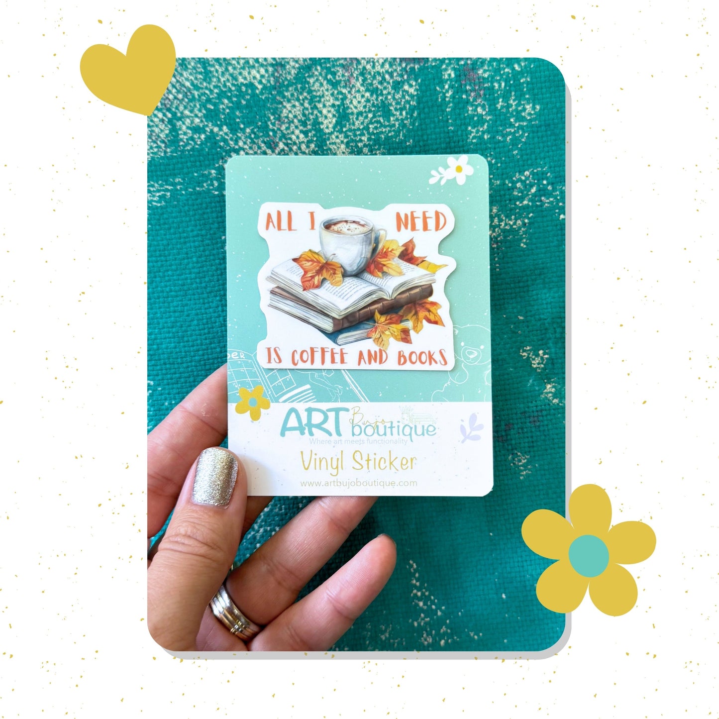 Coffee and Books vinyl sticker, planner stickers