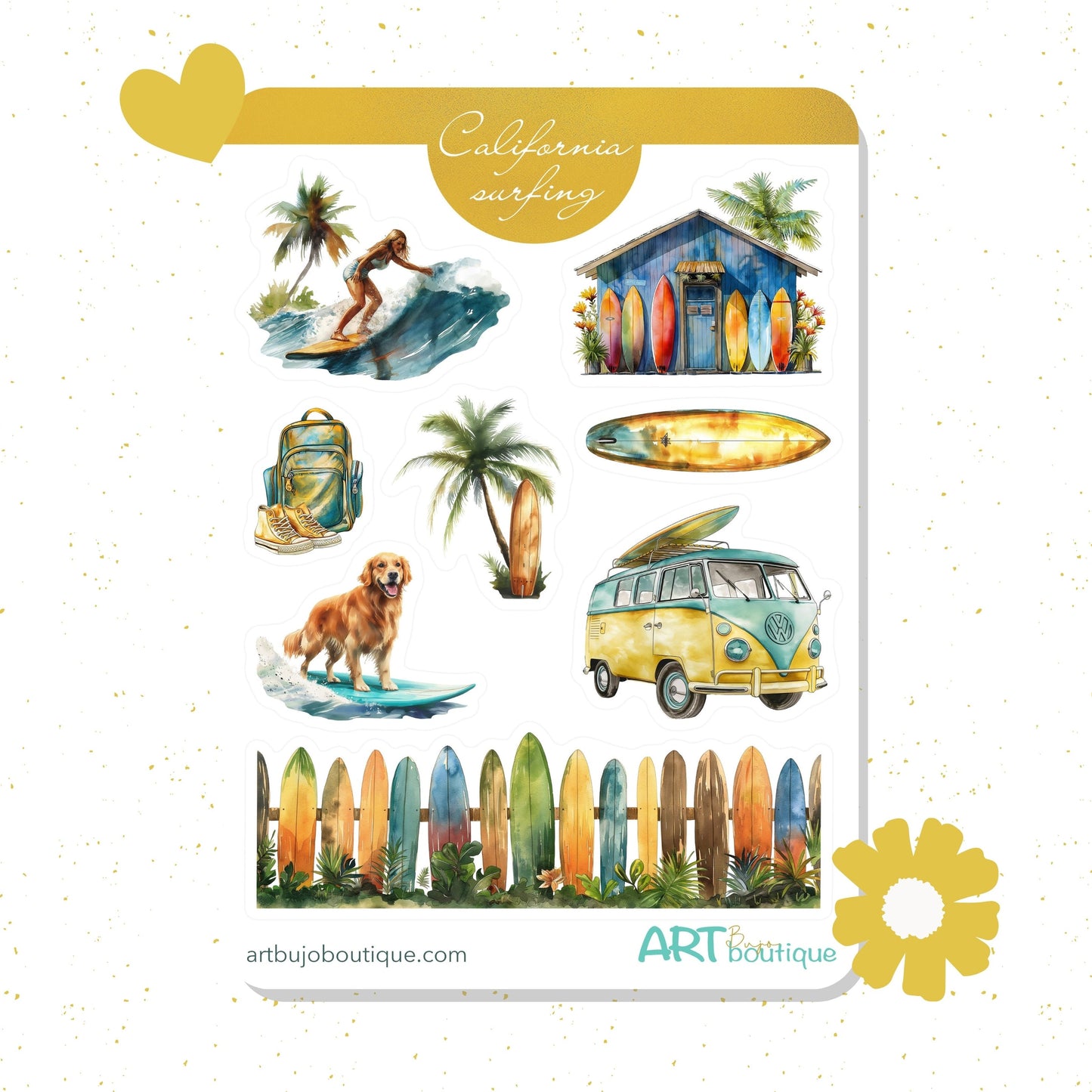 California Surfing Sticker Sheet