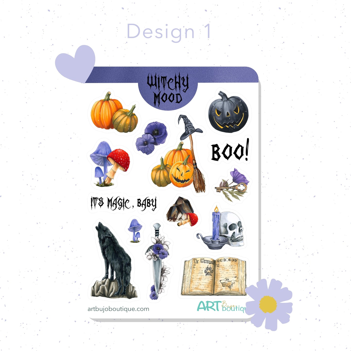 Witchy stickers Halloween planner stickers