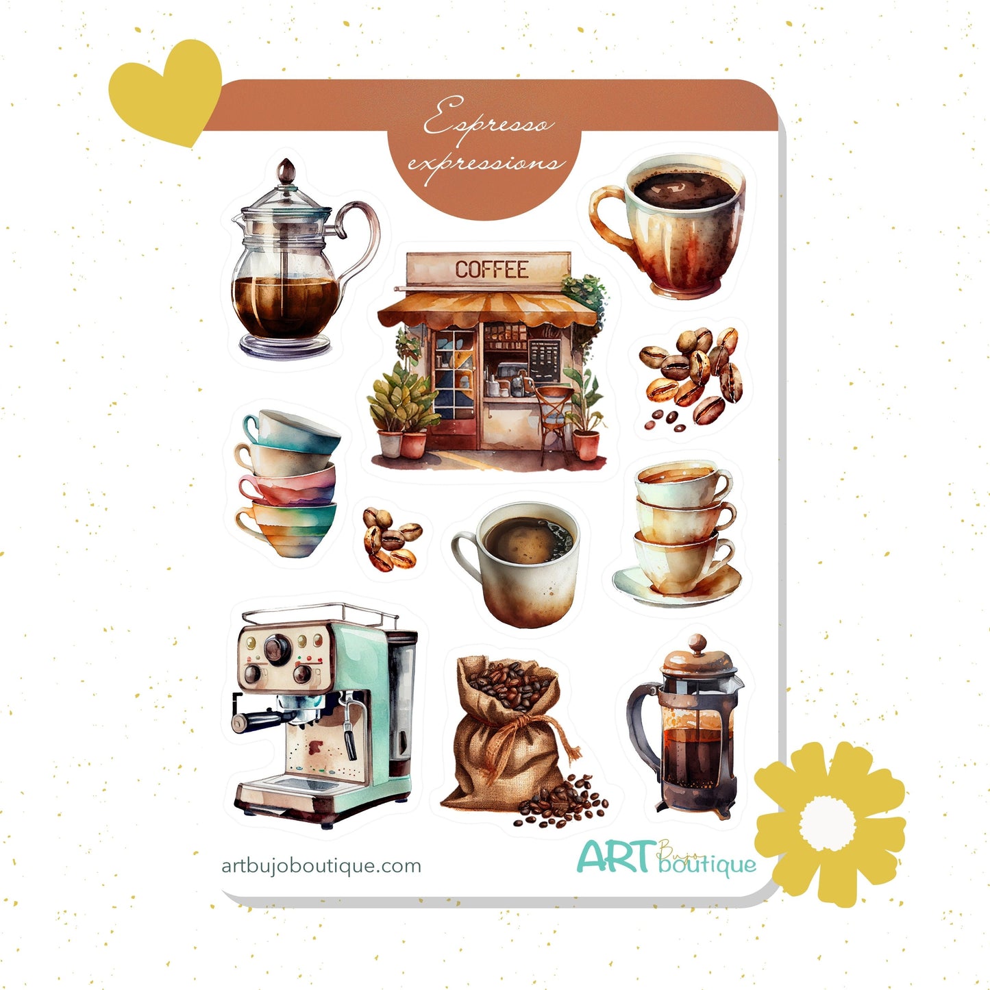 Espresso Expression Coffee Sticker Sheet