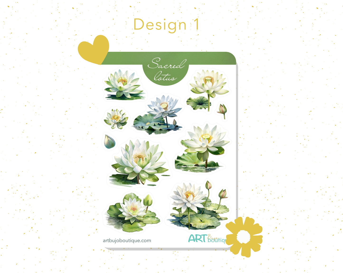Heilige Lotus bloemstickerset