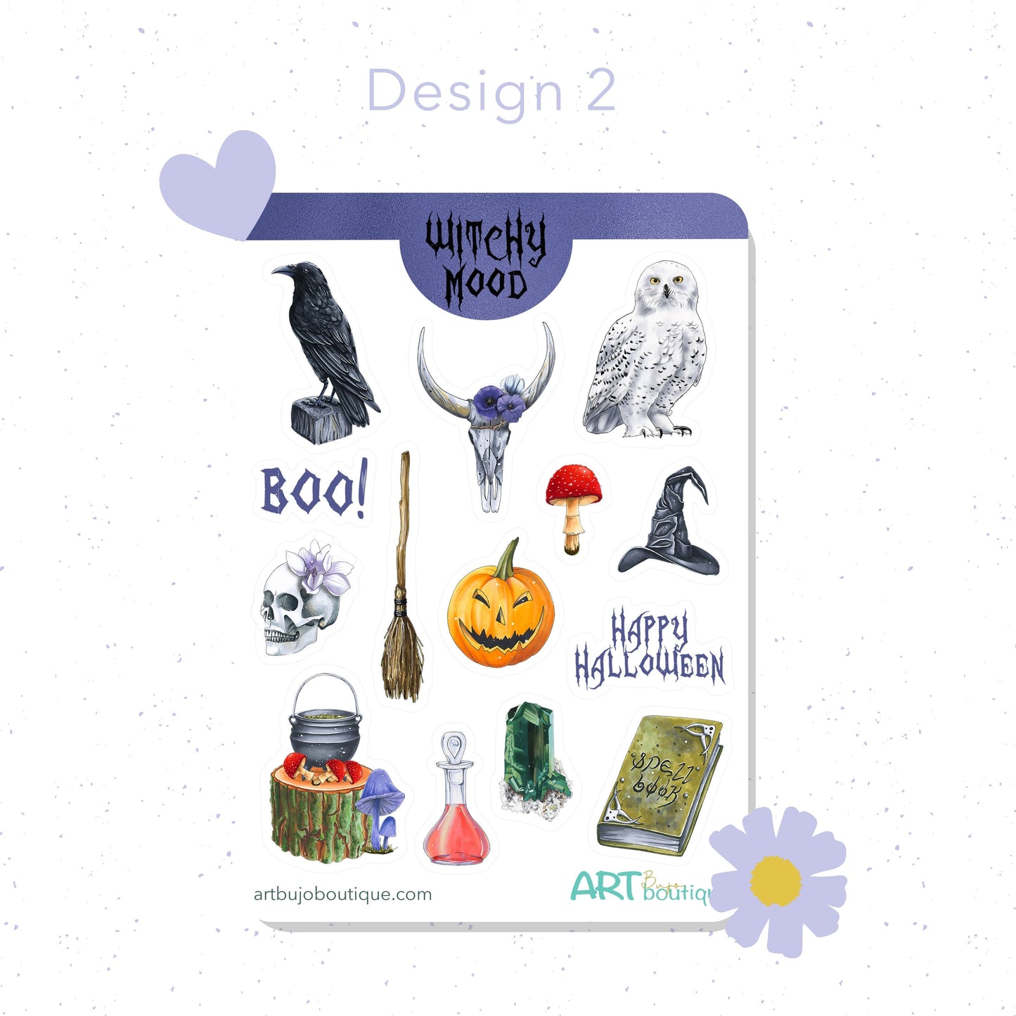 Witchy stickers Halloween planner stickers