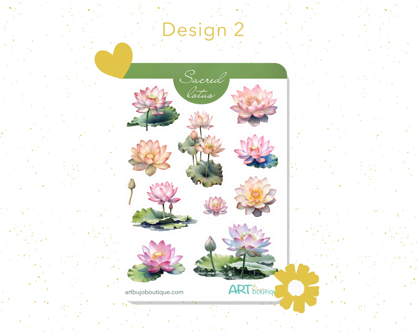 Heilige Lotus bloemstickerset