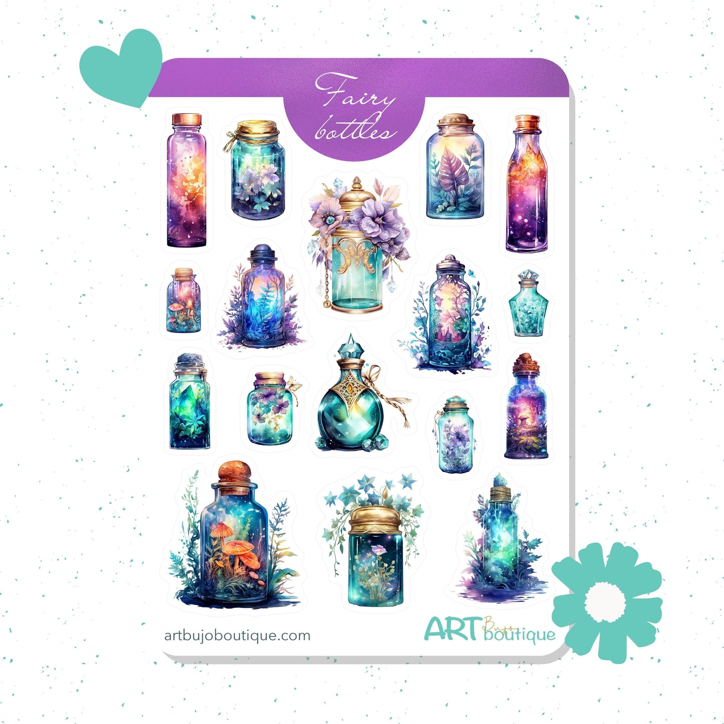 Plannerstickers voor sprookjesflessen Magische bujo-stickers
