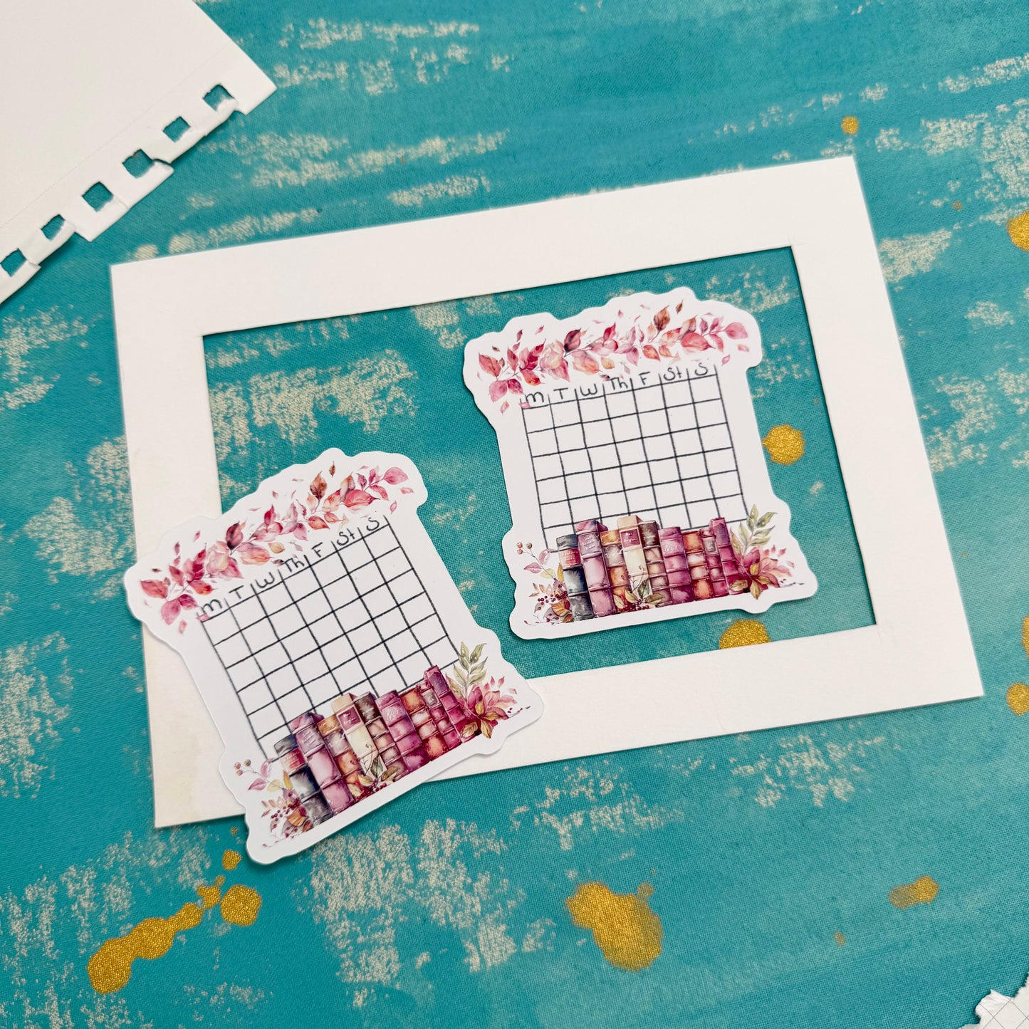 Autumn Library Blank Calendar Stickers | Cozy Planner Essentials