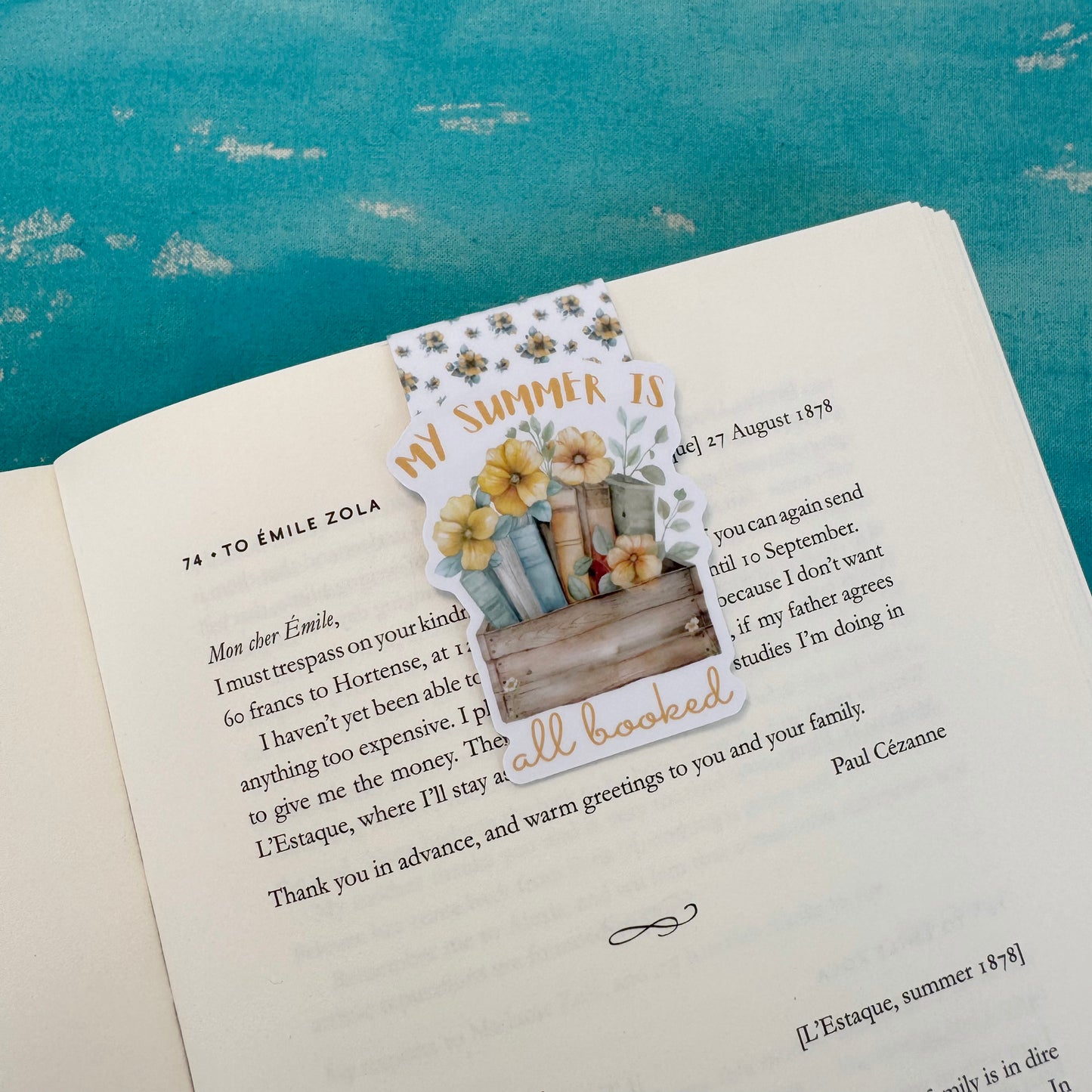 My Summer is all Booked Magnetic Bookmark – Aesthetic Page Marker for Books & Planners