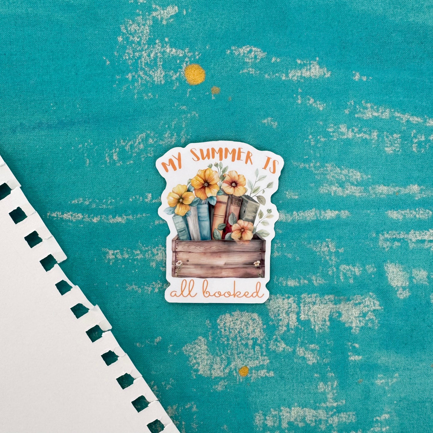 My Summer is All Booked Vinyl Sticker – Durable Sticker for Laptop, Water Bottle, Notebook
