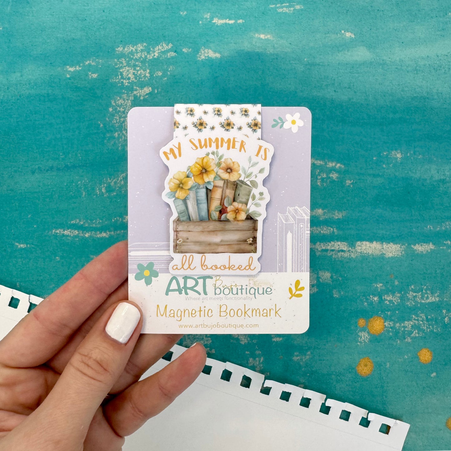 My Summer is all Booked Magnetic Bookmark – Aesthetic Page Marker for Books & Planners