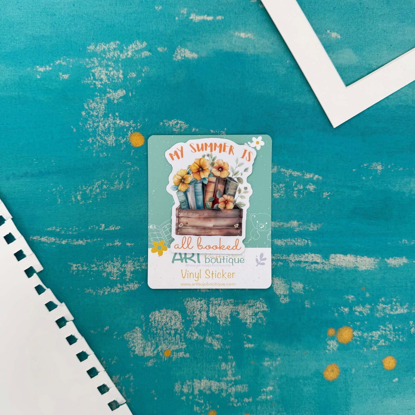 My Summer is All Booked Vinyl Sticker – Durable Sticker for Laptop, Water Bottle, Notebook