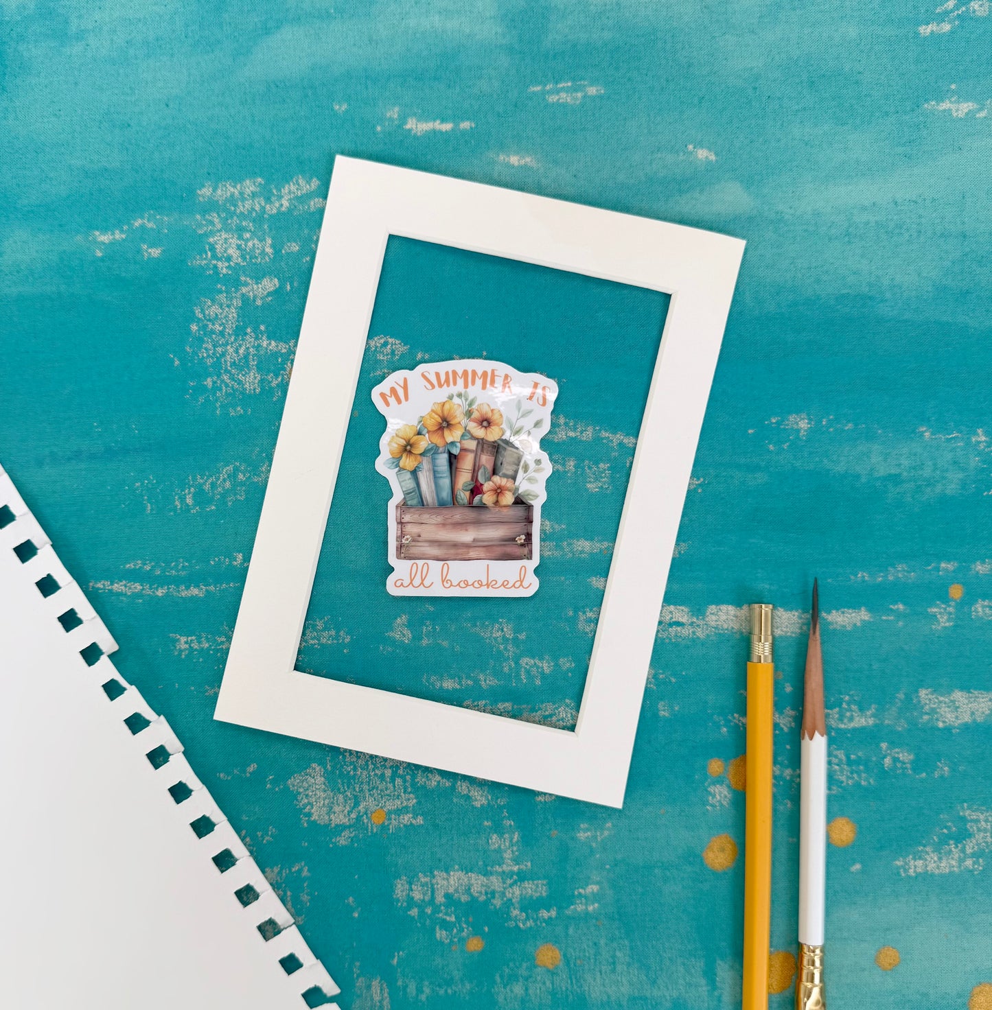 My Summer is All Booked Vinyl Sticker – Durable Sticker for Laptop, Water Bottle, Notebook