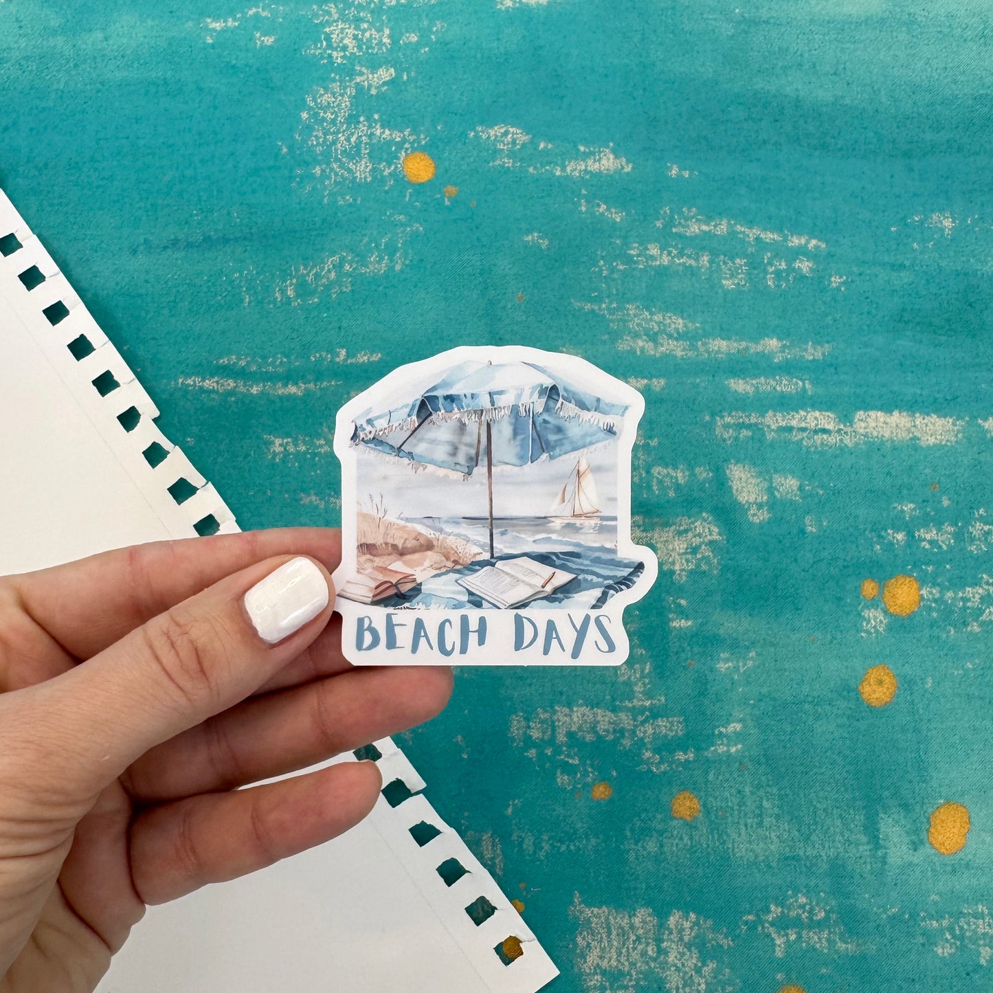 Beach Days Vinyl Sticker – Durable Sticker for Laptop, Water Bottle, Notebook