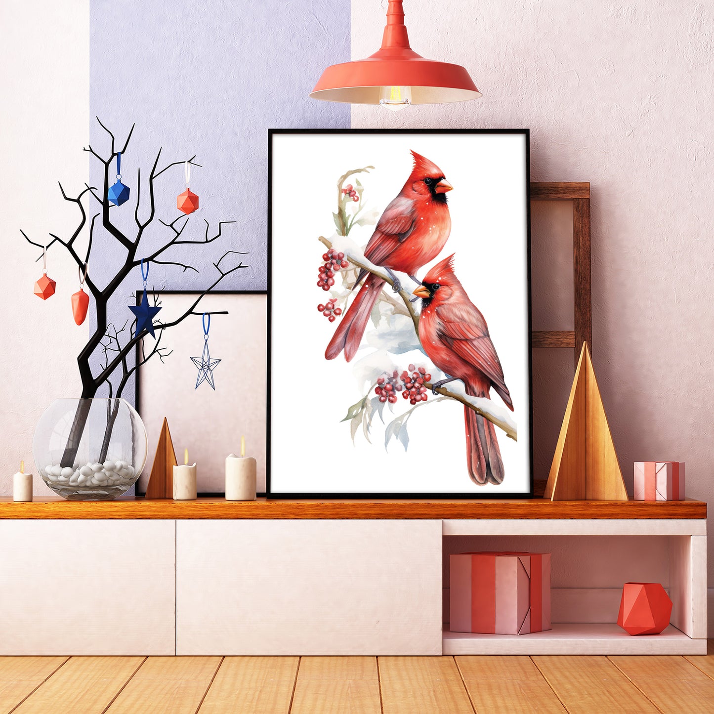 Wintervögel Kunstdruck