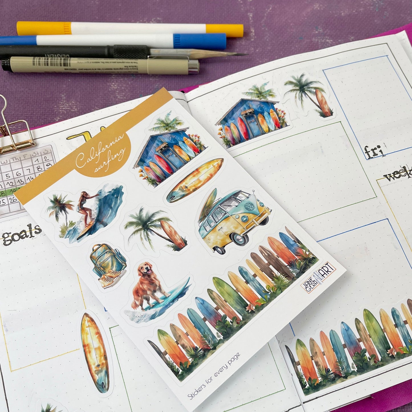 California Surfing Sticker Sheet