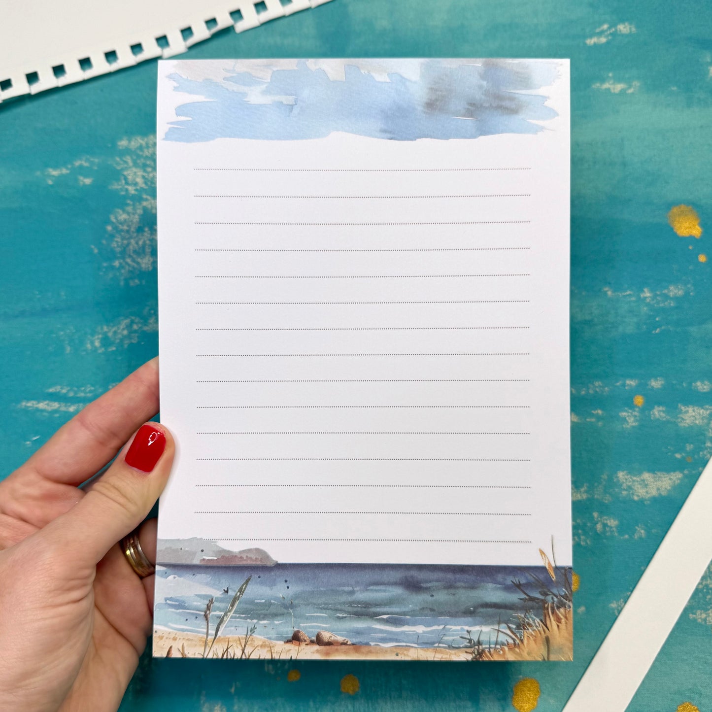 Coastal Bliss A5 Lined Notepad – Aesthetic Stationery for Journaling, Planning & To-Do Lists