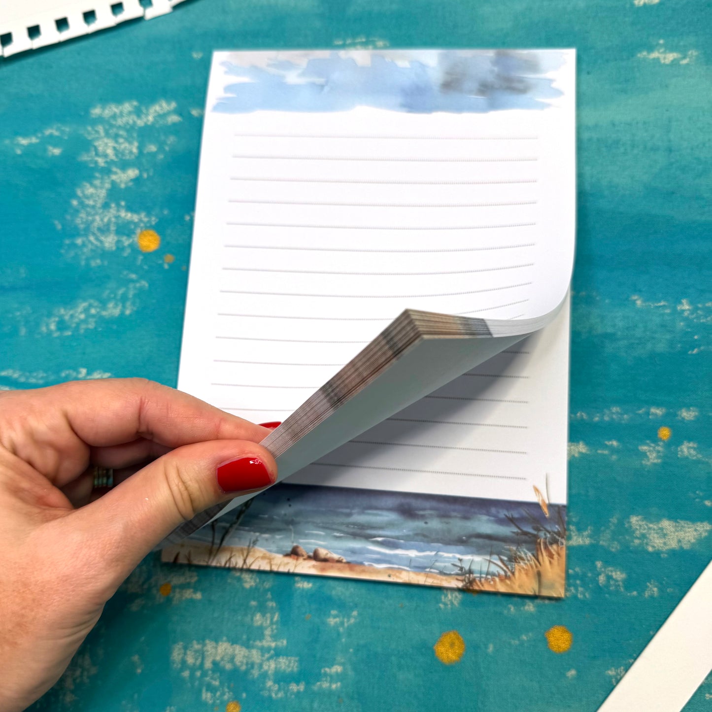Coastal Bliss A5 Lined Notepad – Aesthetic Stationery for Journaling, Planning & To-Do Lists