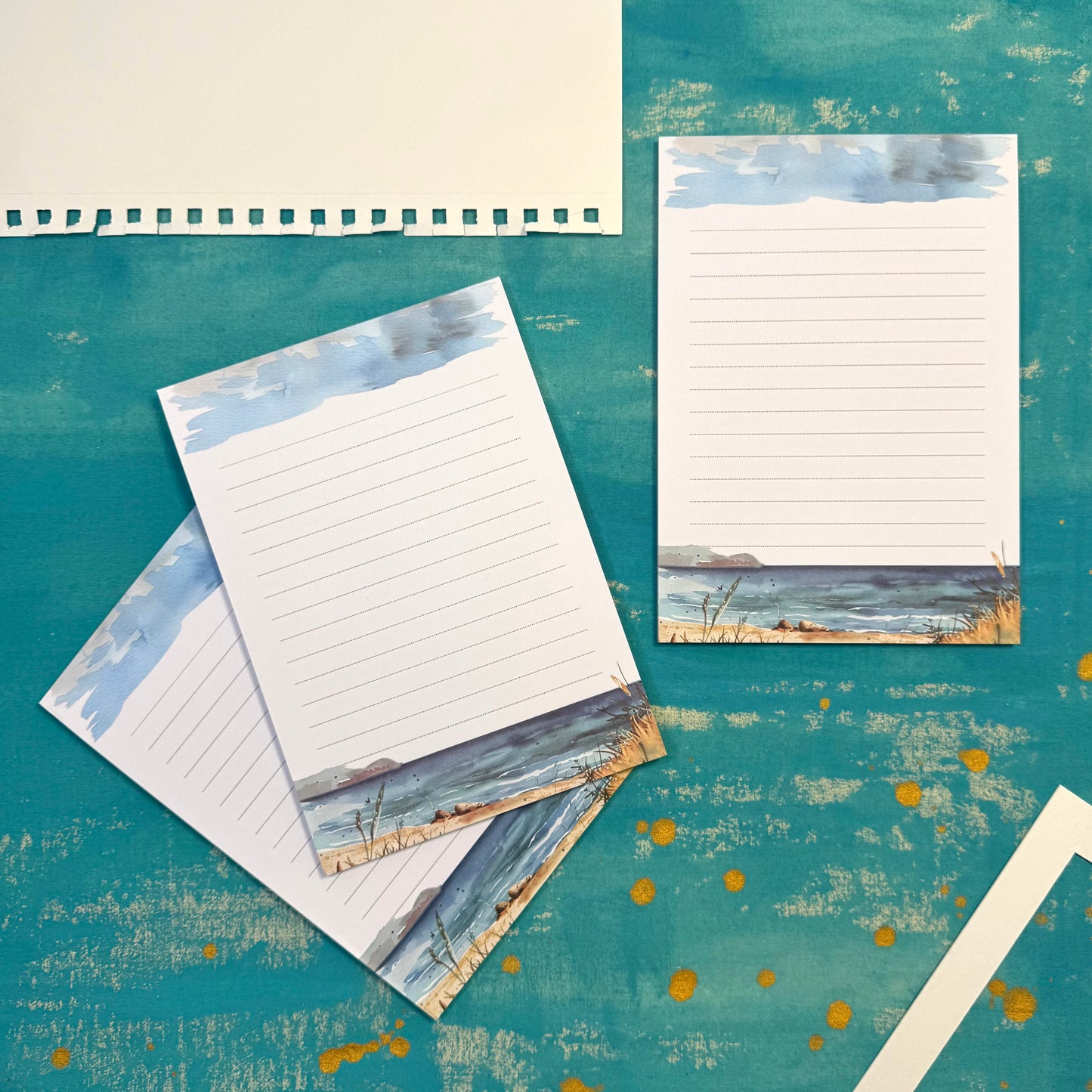 Coastal Bliss A5 Lined Notepad – Aesthetic Stationery for Journaling, Planning & To-Do Lists