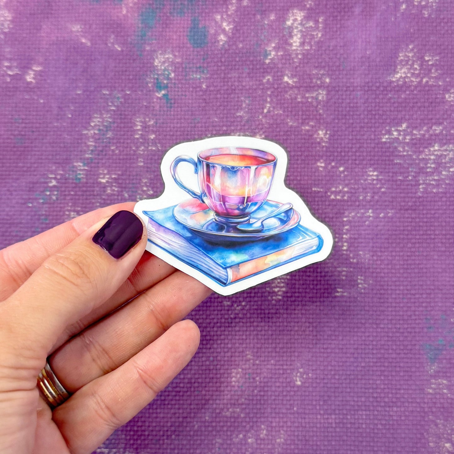 Iridescent Coffee Cup Vinyl Sticker