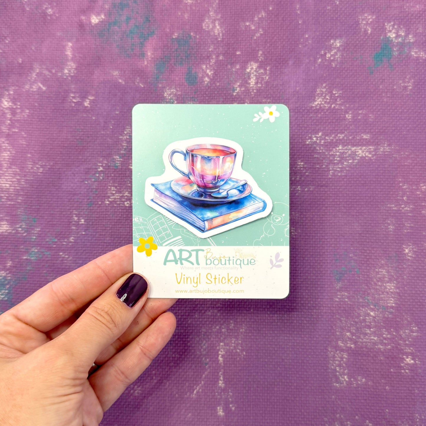 Iridescent Coffee Cup Vinyl Sticker