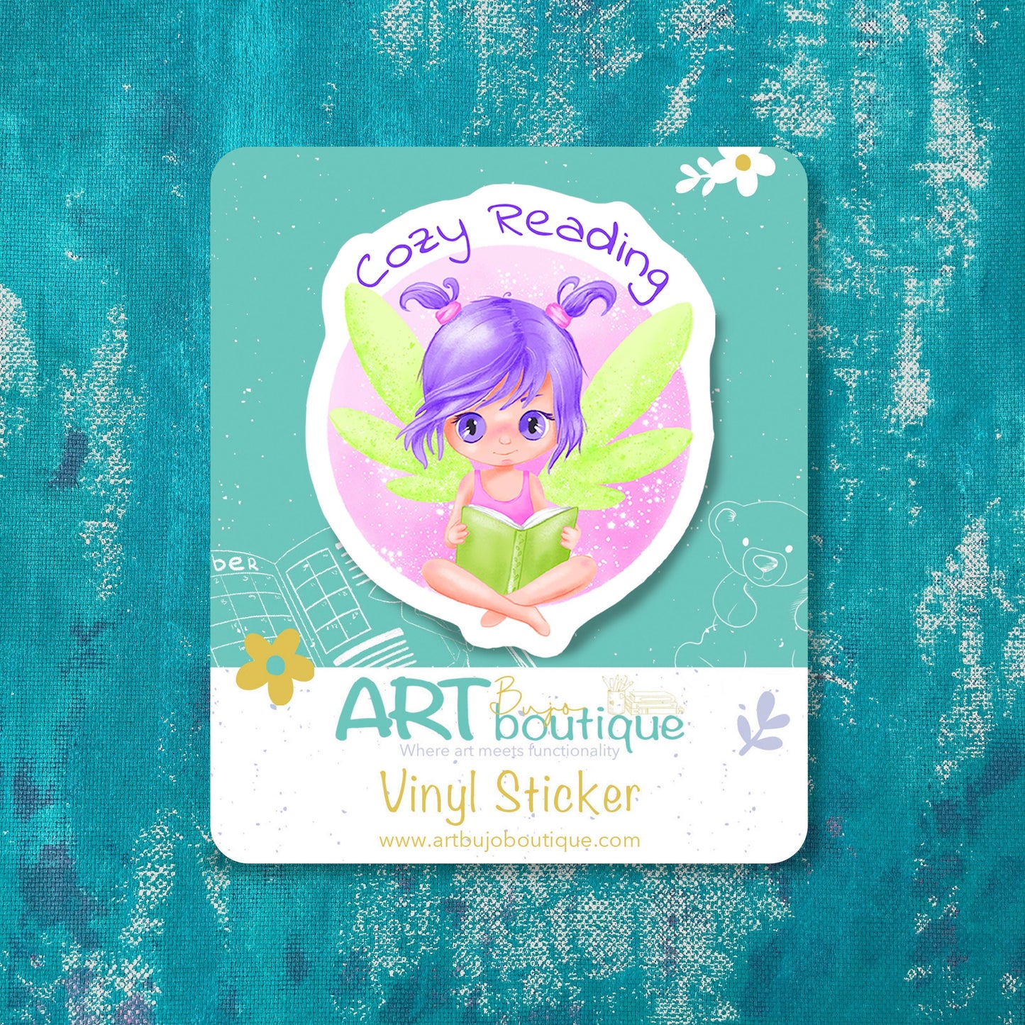 Gezellig lezen schattige vinyl sticker