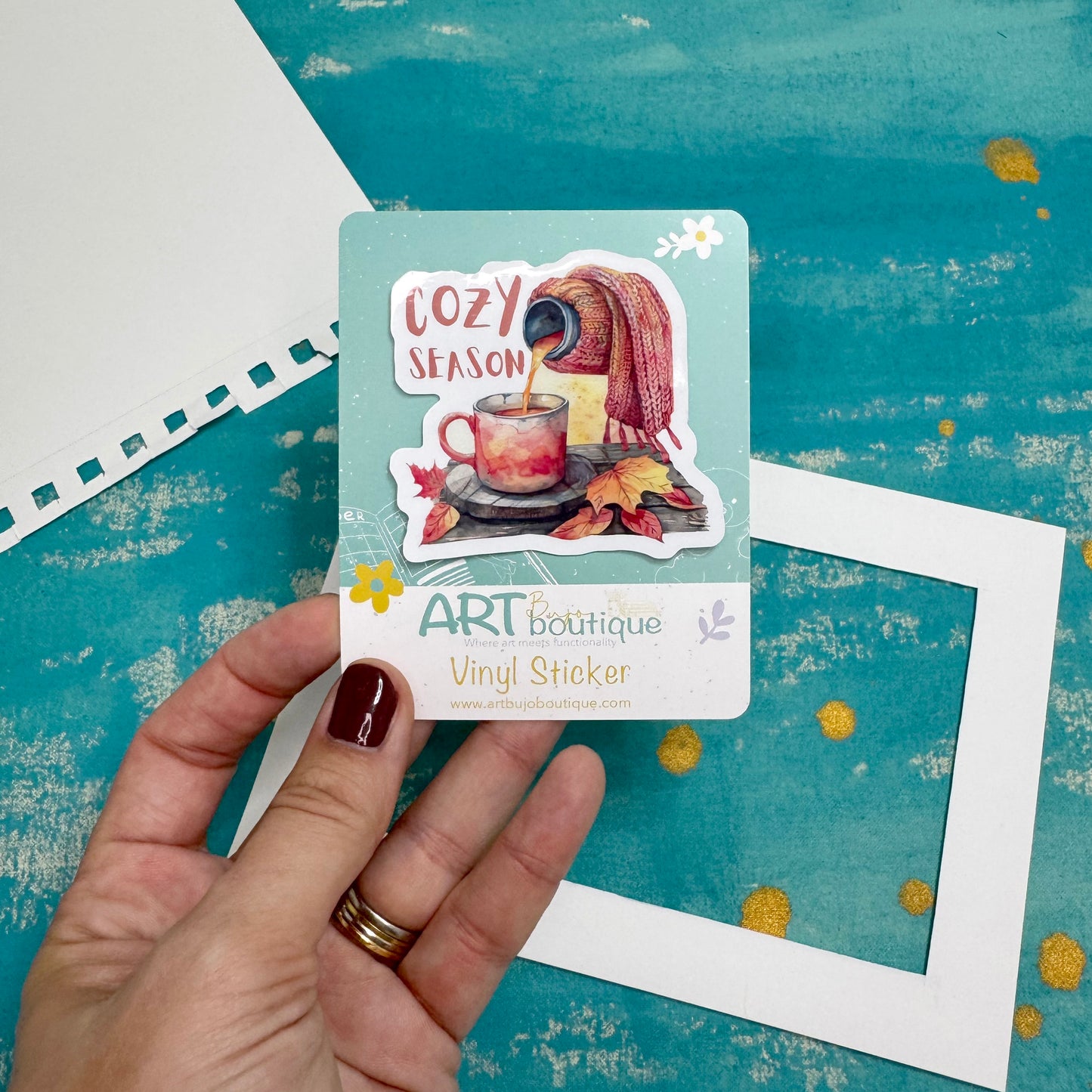 Cozy Seasons Vinyl Sticker | Autumn Aesthetic & Warm Fall Vibes