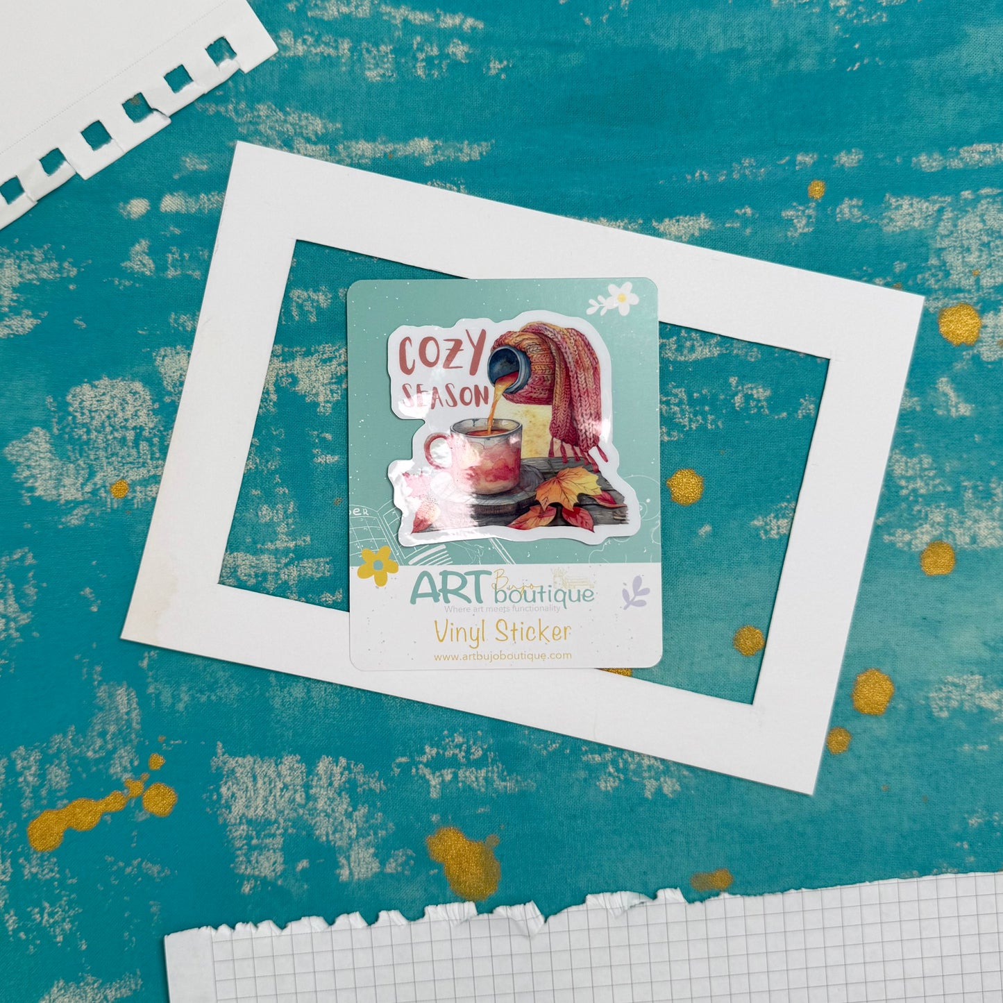 Cozy Seasons Vinyl Sticker | Autumn Aesthetic & Warm Fall Vibes
