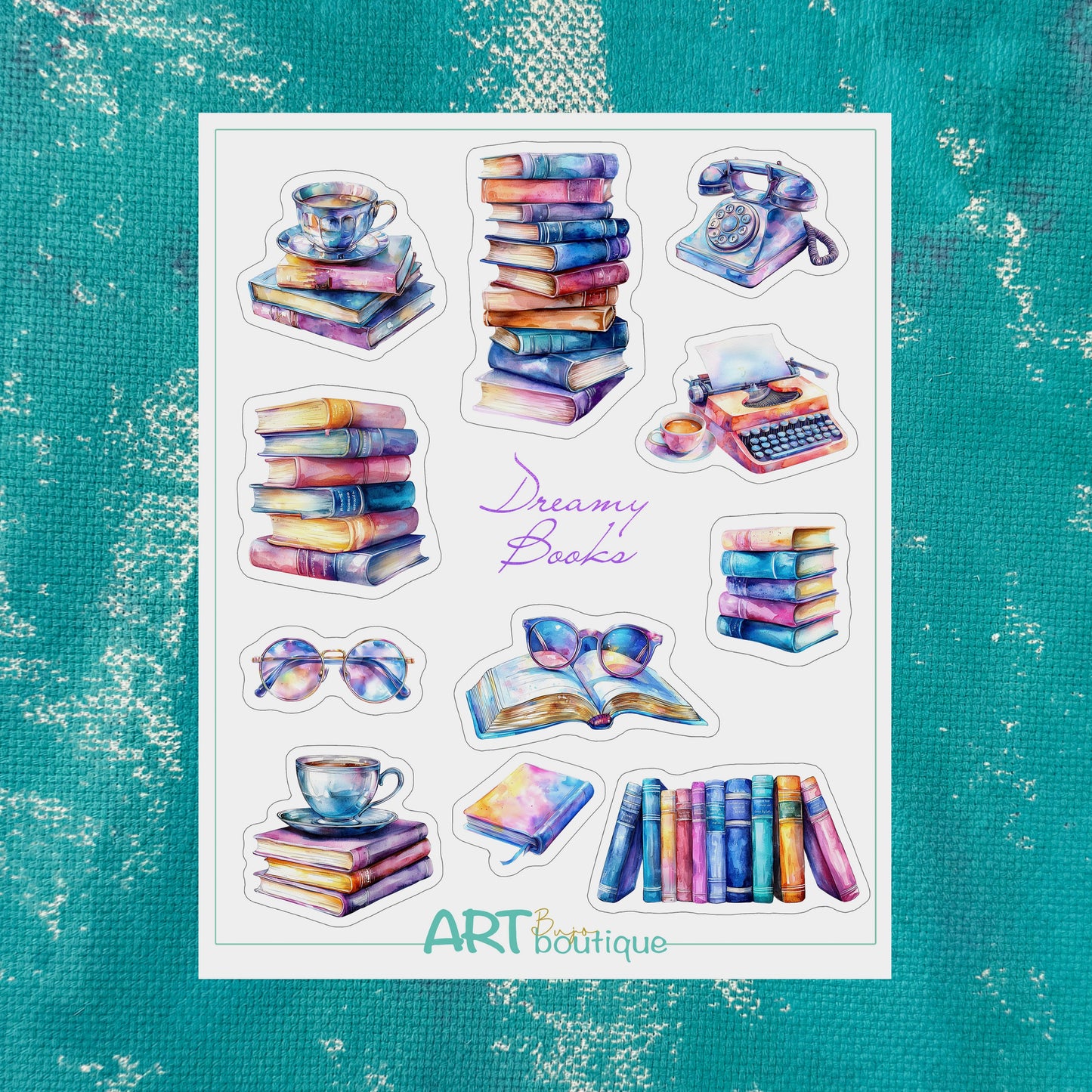 Dreamy Books Printable Sticker Sheet