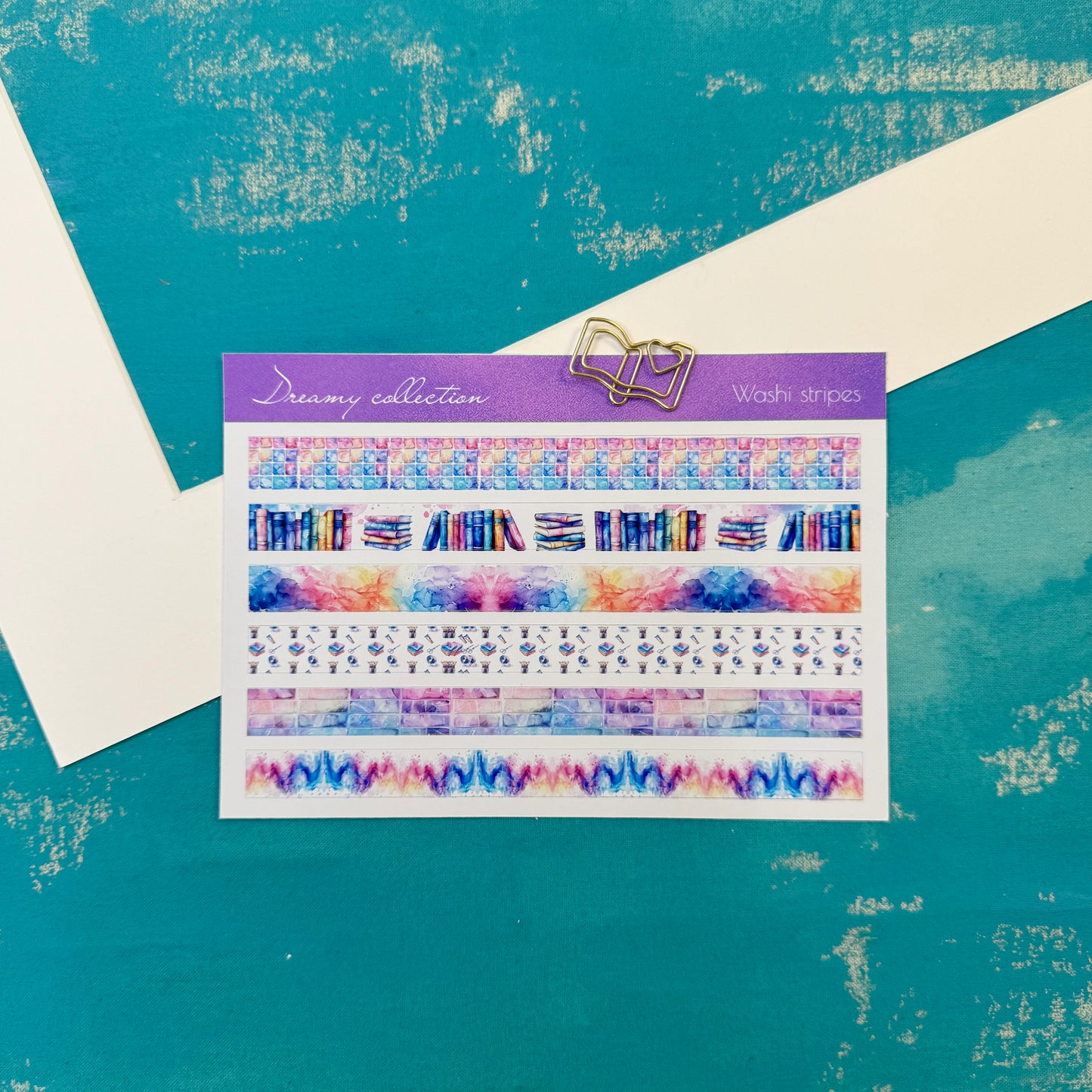 Dreamy Planner Bundle – Notepads, Cards, Washi Tape & Stickers | Watercolor Stationery Gift Set | Bujo Kit with Free Paper Clip Gift