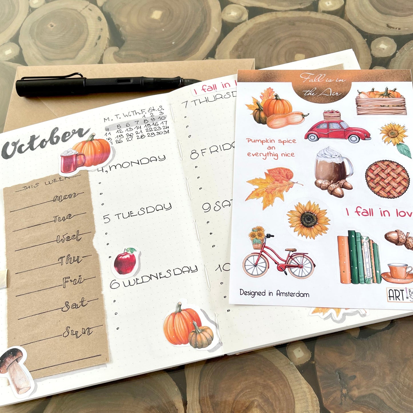 Herfstplanner bujo-stickerset
