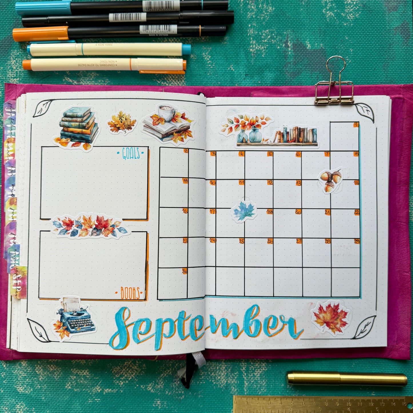 fall stickers, books stickers, cozy autumn stickers, autumn leaves, planner stickers
