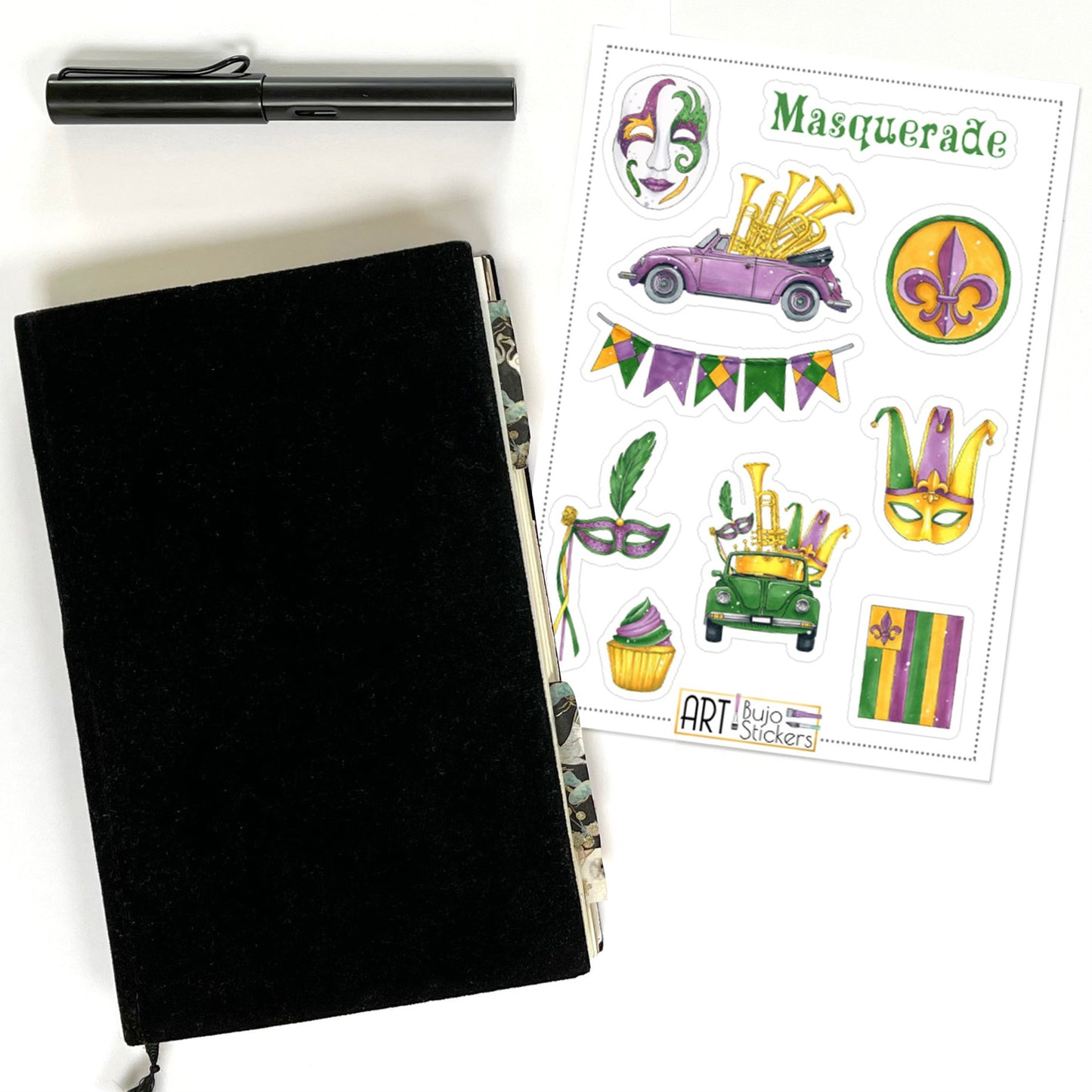 GRATIS afdrukbare Masquerad-stickers