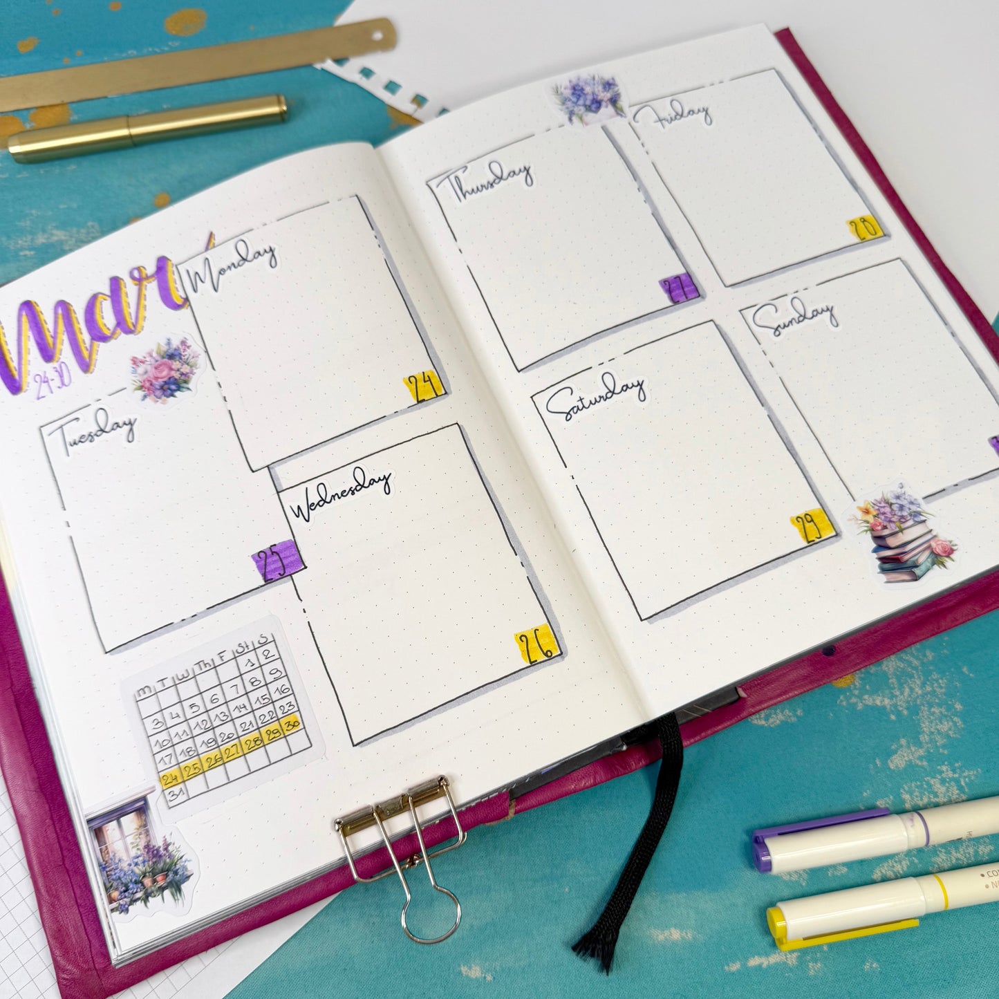 Fresh Bloom Decorative Sticker Sheet – Aesthetic Planner & Journal Stickers
