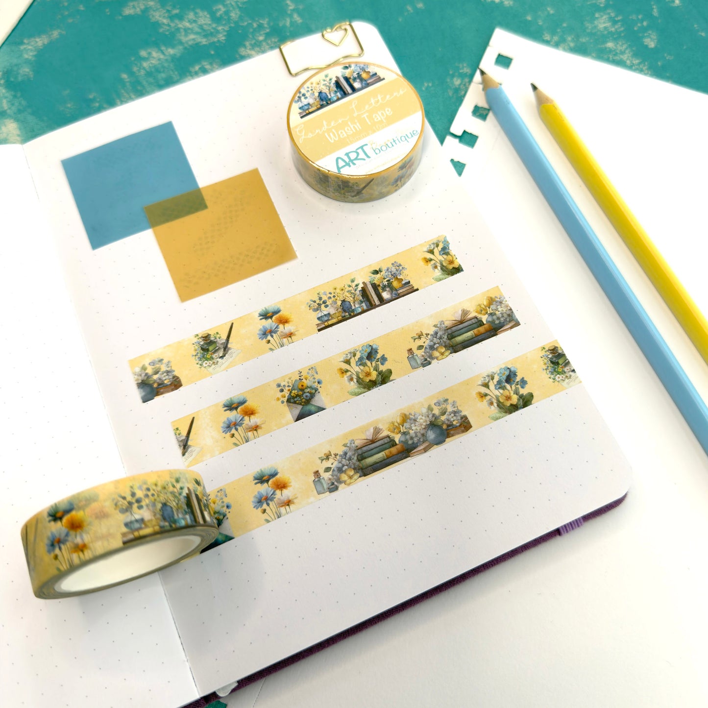 Garden Letters Washi Tape 15 mm - Books and Flowers Spring Washi Tape